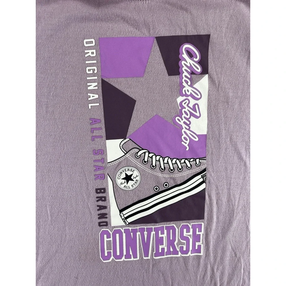Converse Chuck Taylor All Star Graphic T-Shirt Youth XL Purple Short Sleeve